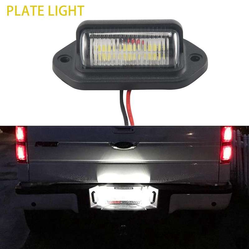 2Pcs 12V LED Number License Plate Light for Car Boats Motorcycle Automotive Aircraft RV Truck Trail