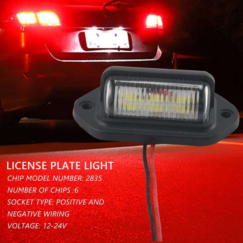 2Pcs 12V LED Number License Plate Light for Car Boats Motorcycle Automotive Aircraft RV Truck Trail