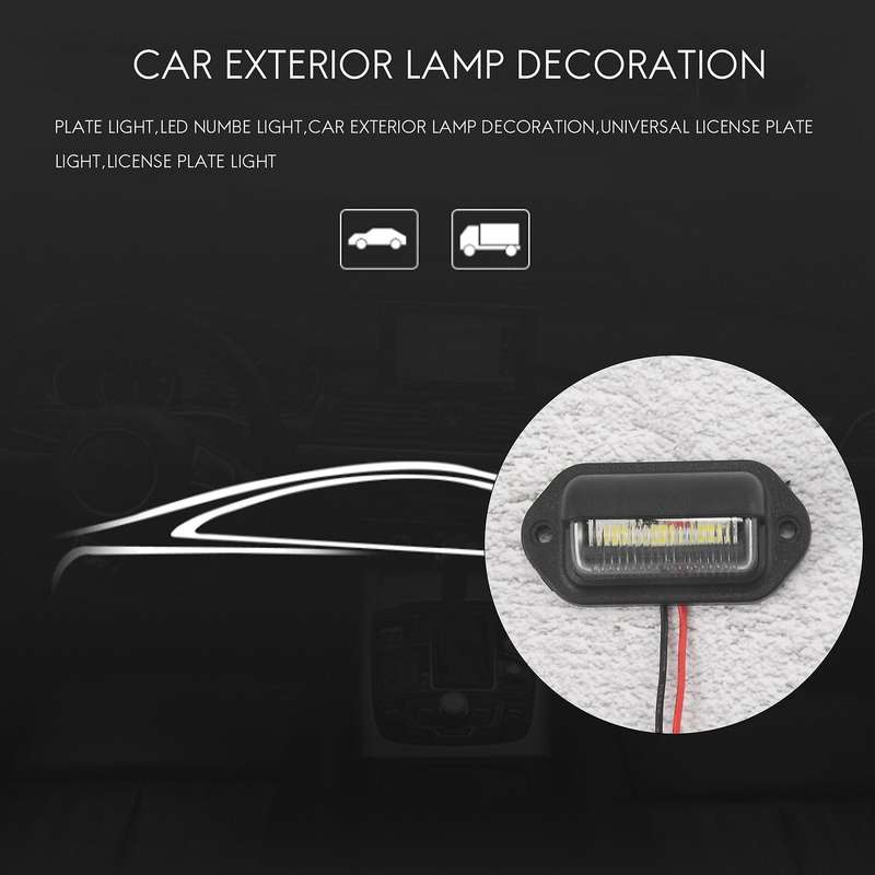 2Pcs 12V LED Number License Plate Light for Car Boats Motorcycle Automotive Aircraft RV Truck Trail