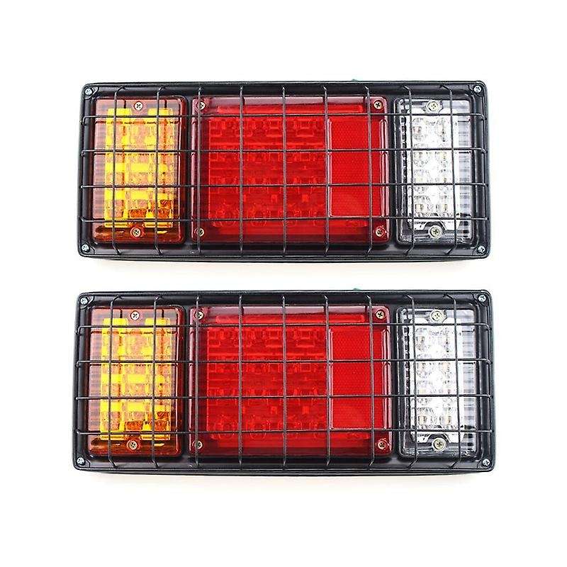 2Pcs 12V LED Truck Trailer Tail Lights Tail Turn Signal Brake Light Running Reverse