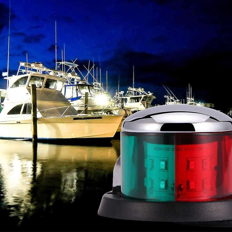 2Pcs 12V Navigation Lights LED Zinc Alloy Bow Light Marine Boat LED Red Green Pontoons Sailing Signa