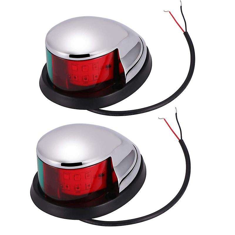 2Pcs 12V Navigation Lights LED Zinc Alloy Bow Light Marine Boat LED Red Green Pontoons Sailing Signa