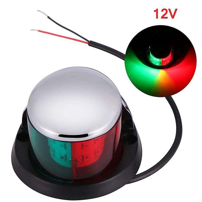 2Pcs 12V Navigation Lights LED Zinc Alloy Bow Light Marine Boat LED Red Green Pontoons Sailing Signa