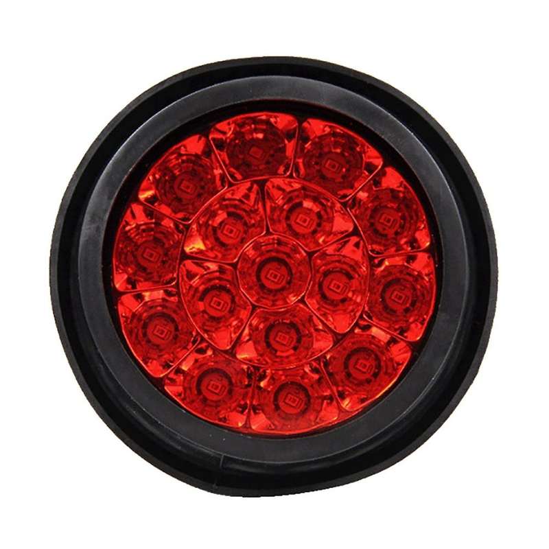 2Pcs 12V-24V 16LED Car Round Red Taillights Rear Fog Light Stop Brake Running Reverse Lamp for Truck