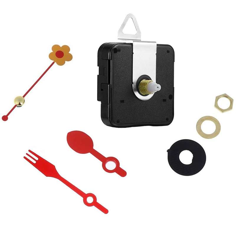 2Pcs 13mm Quartz Clock Movement Mechanisms Non Ticking with 5 Different Flower of Hands Sets DIY Clo