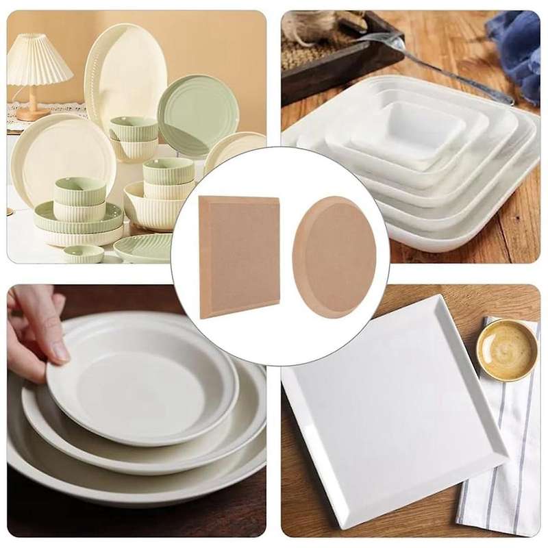 2pcs 2 Style Dish Plate Slump Mold 7.9x7.9 Inch Ceramic Clay Drying Board Flat Round & Square Potter