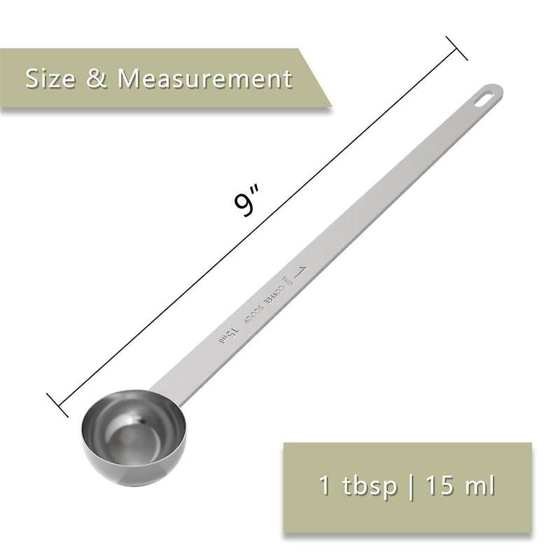 2PCS 2 Tablespoon Coffee Scoop,9.5inch Long Handle Measuring Spoon,Two Tbsp (15 Ml) Coffee ,Stainles