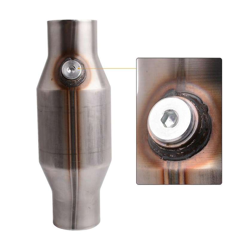 2pcs 2.5inch Spun Universal Catalytic Converter High Flow Stainless Steel 425250 Exhaust Catalytic C