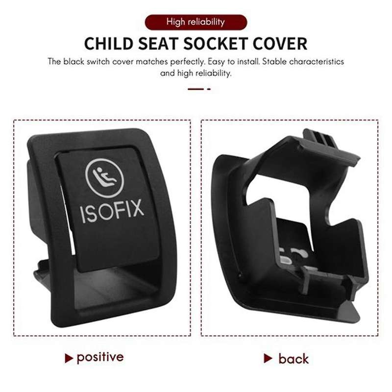 2pcs 2059200513 Car Seat ISOFIX Switch Cover for W205 C300 C350 C200 C180 2015-2016 Black