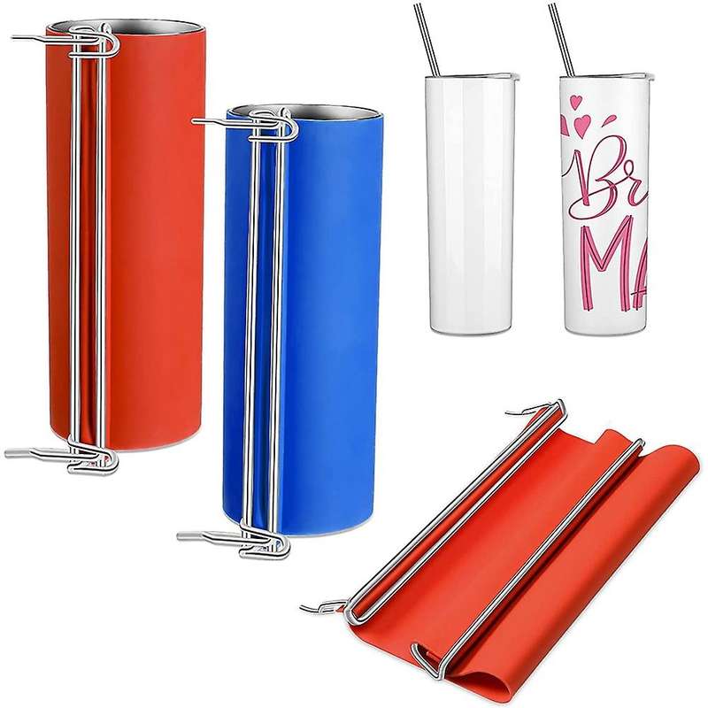 2Pcs 20 Oz Silicone Tumbler Wrap Sublimation Silicone Bands Tumbler Mug Press for Tumblers Printing
