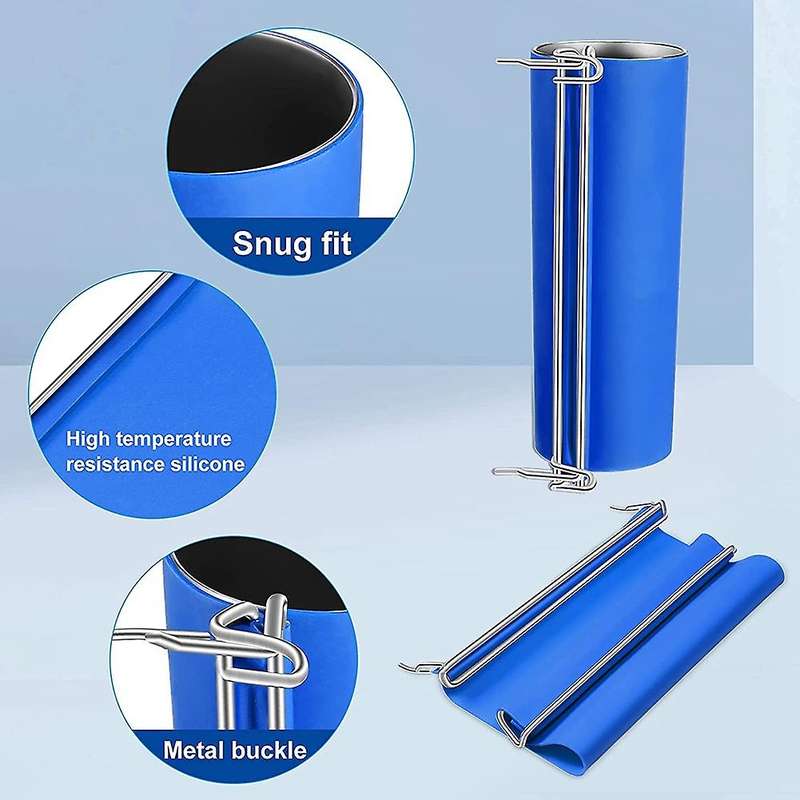 2Pcs 20 Oz Silicone Tumbler Wrap Sublimation Silicone Bands Tumbler Mug Press for Tumblers Printing