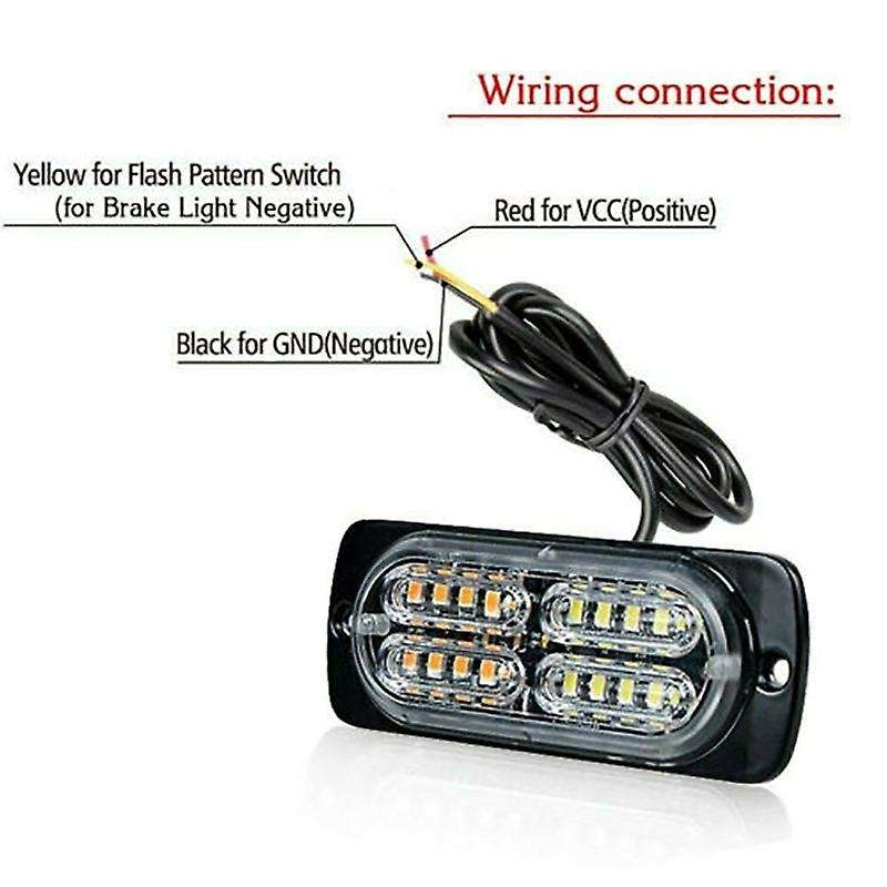 2PCS 20 LED Emergency Hazard Warning Flash Strobe Light Beacon Caution Light Bar