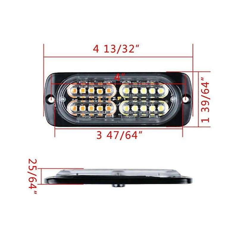 2PCS 20 LED Emergency Hazard Warning Flash Strobe Light Beacon Caution Light Bar