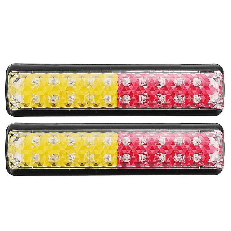 2Pcs 24 LED Car Truck Tail Light Rear Stop Brake Light Turn Signal Lamp Waterproof for Lorry Trailer
