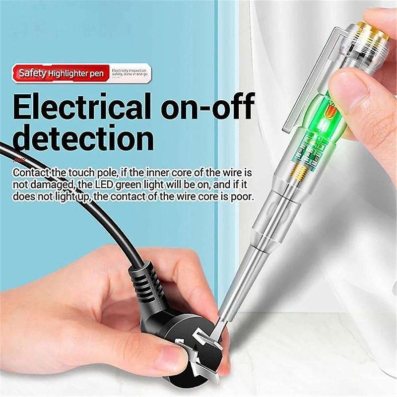 2Pcs 24-250V Electrician Circuit Tester Pen,Responsive Electrical Tester Pen,with LED Indicator Ligh