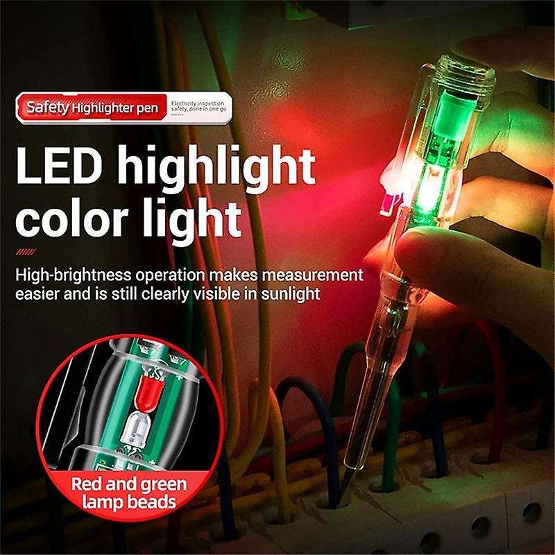 2Pcs 24-250V Electrician Circuit Tester Pen,Responsive Electrical Tester Pen,with LED Indicator Ligh