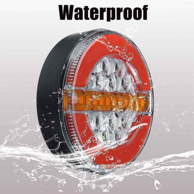 2Pcs 24V 4inch LED Trailer Truck Tail Light Brake Light DRL Flow Turn Signal Lamp Strobe Light for C
