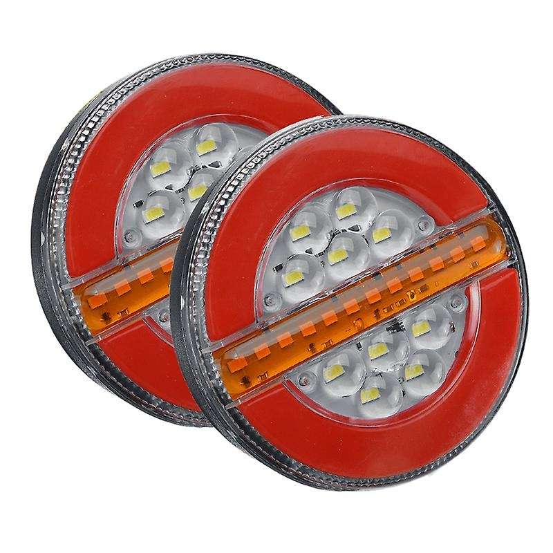 2Pcs 24V 4inch LED Trailer Truck Tail Light Brake Light DRL Flow Turn Signal Lamp Strobe Light for C