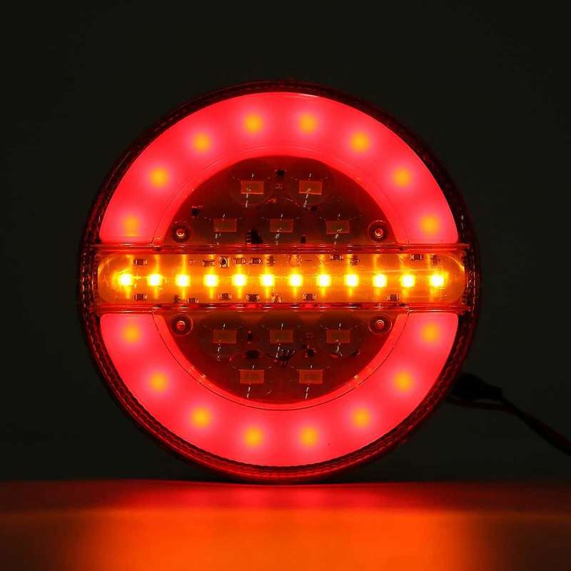 2Pcs 24V 4inch LED Trailer Truck Tail Light Brake Light DRL Flow Turn Signal Lamp Strobe Light for C