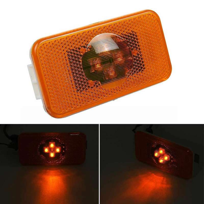 2Pcs 24V Car Truck LED Side Marker Light Amber Compatible Volvo Trucks FM/FH