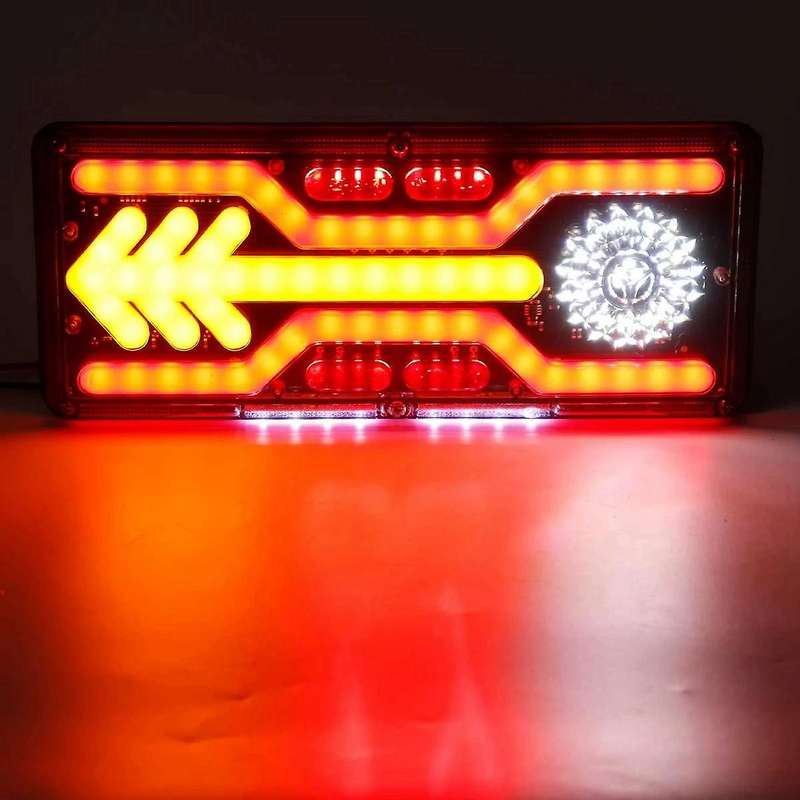 2Pcs 24V Dynamic LED Car Truck Tail Light Turn Signal Rear Brake Light Reverse Signal Lamp Tractor T