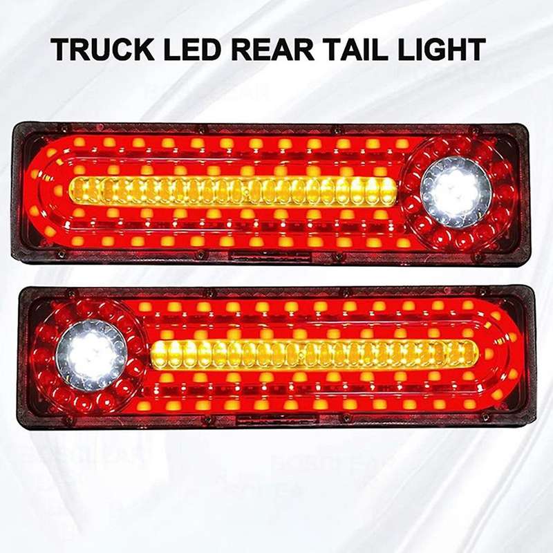 2Pcs 24V LED Dynamic Car Truck Tail Light Turn Signal Rear Indicator Brake Lights for Lorry Trailer