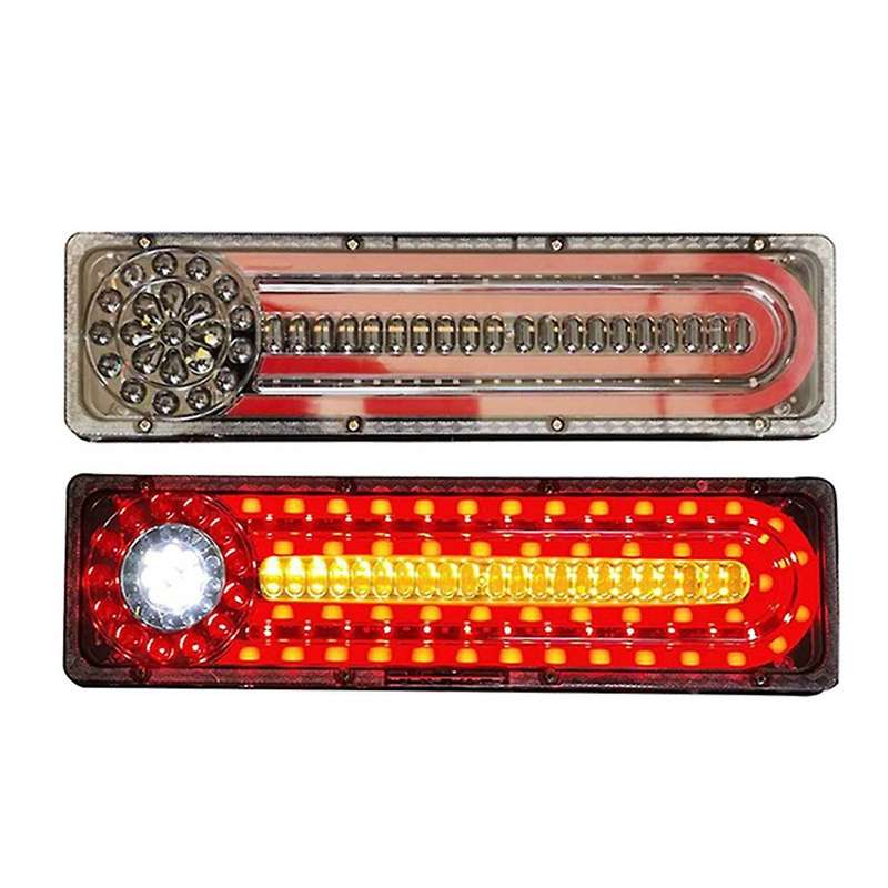 2Pcs 24V LED Dynamic Car Truck Tail Light Turn Signal Rear Indicator Brake Lights for Lorry Trailer