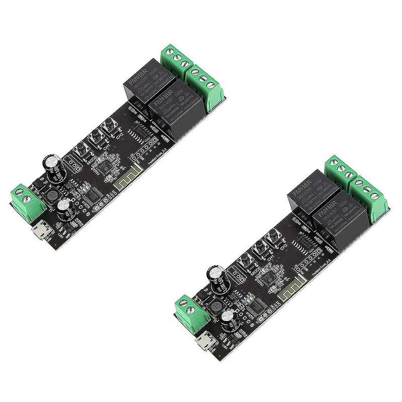 2Pcs 2CH Tuya APP Wifi Wireless DIY Smart Switch Module Smart Home Garage Universal Remote Relay for