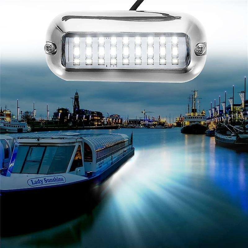 2Pcs 27 LED Stainless Steel Boat Transom Light Underwater Pontoon Marine Ship Light Waterproof Marin