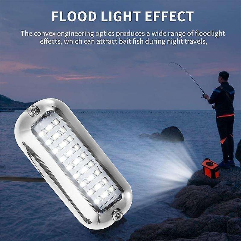 2Pcs 27 LED Stainless Steel Boat Transom Light Underwater Pontoon Marine Ship Light Waterproof Marin