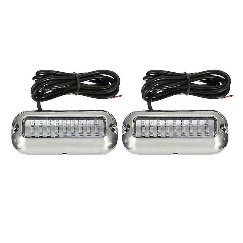 2Pcs 27 LED Stainless Steel Boat Transom Light Underwater Pontoon Marine Ship Light Waterproof Marin