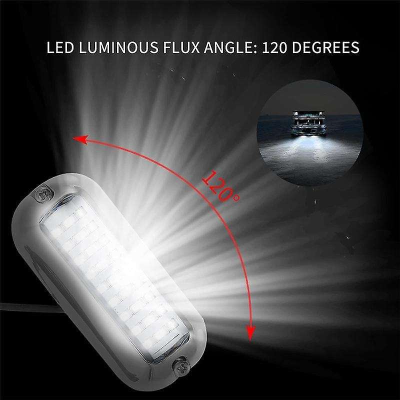 2Pcs 27 LED Stainless Steel Boat Transom Light Underwater Pontoon Marine Ship Light Waterproof Marin