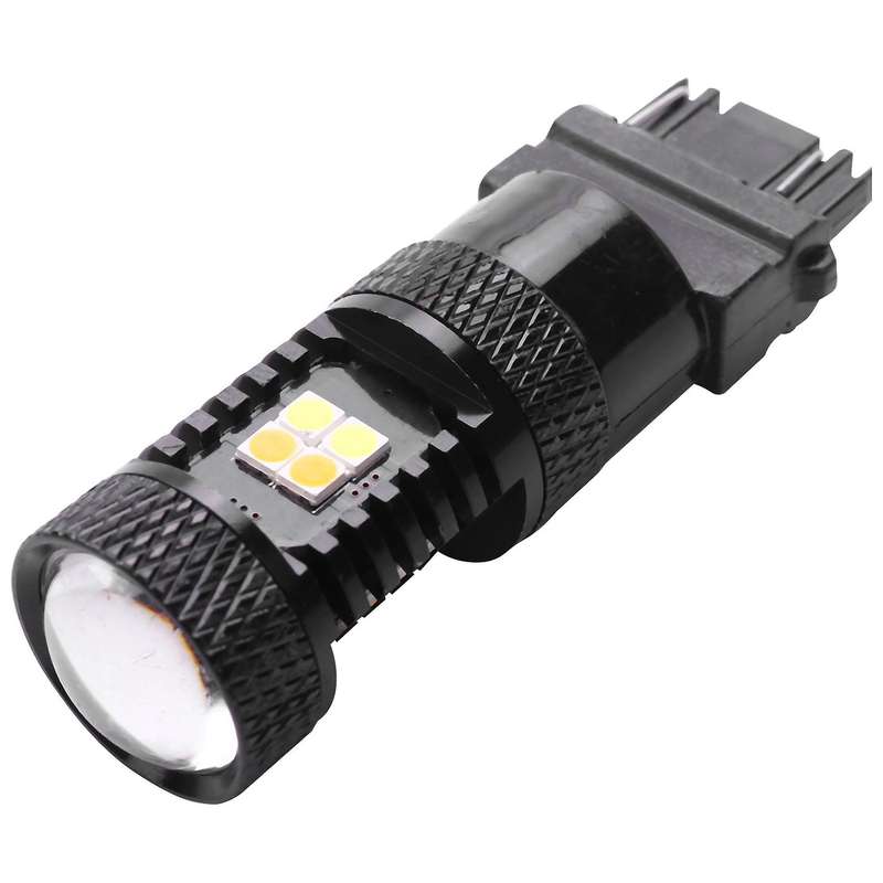 2PCS 3030 Switchback LED Bulb 3157 White Amber Dual Color Turn Signal Light