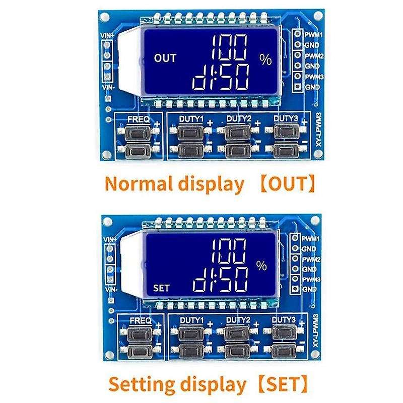 2Pcs 3 Channel PWM Pulse Generator Adjustable Frequency Module