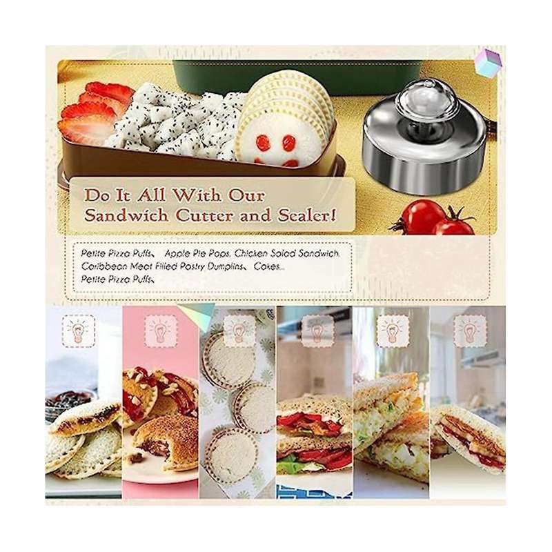 2Pcs 304 Stainless Steel Sandwich Cutter, Peanut/Butter Sandwich Cutter and Sealer for DIY Kids Lunc
