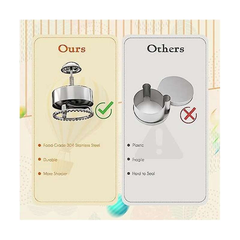 2Pcs 304 Stainless Steel Sandwich Cutter, Peanut/Butter Sandwich Cutter and Sealer for DIY Kids Lunc