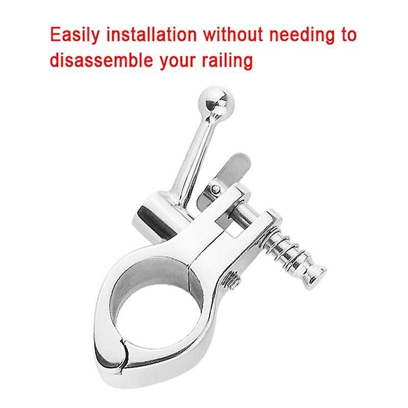 2PCS 316 Jaw-Like Slide Awning Clamp with Quick Release Pin Top Hinged Slide Fitting Hardware Marine