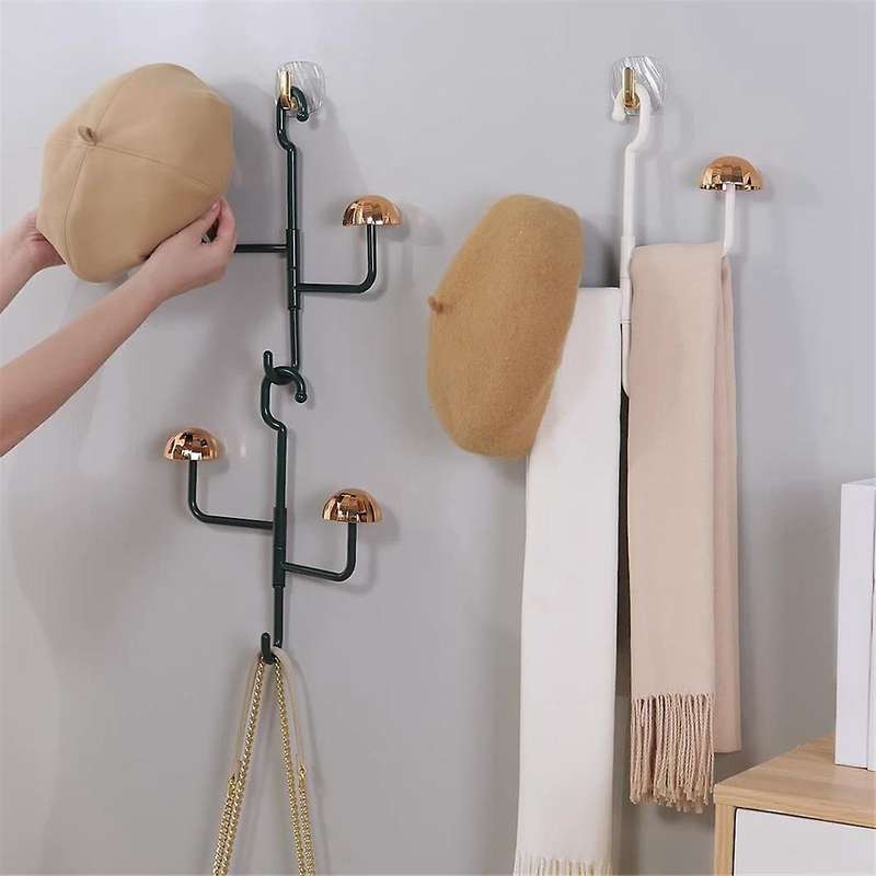 2pcs 360 Rotated Hooks Hat Rack for Baseball Caps Hat Organizer Holder for Hanger & Room Closet Disp