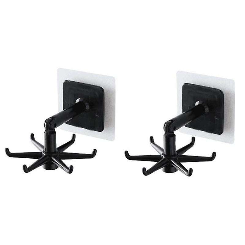 2PCS 360 Degrees Rotating Hook Kitchen Storage Bathroom Organizar Storage Rack Holder Wall Mounted