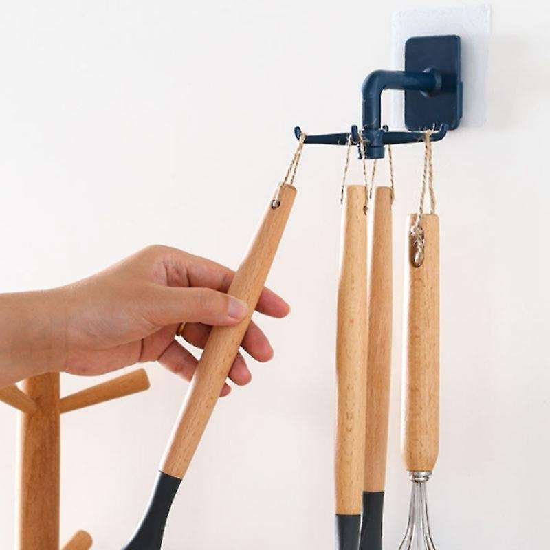 2PCS 360 Degrees Rotating Hook Kitchen Storage Bathroom Organizar Storage Rack Holder Wall Mounted
