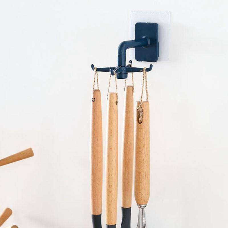 2PCS 360 Degrees Rotating Hook Kitchen Storage Bathroom Organizar Storage Rack Holder Wall Mounted