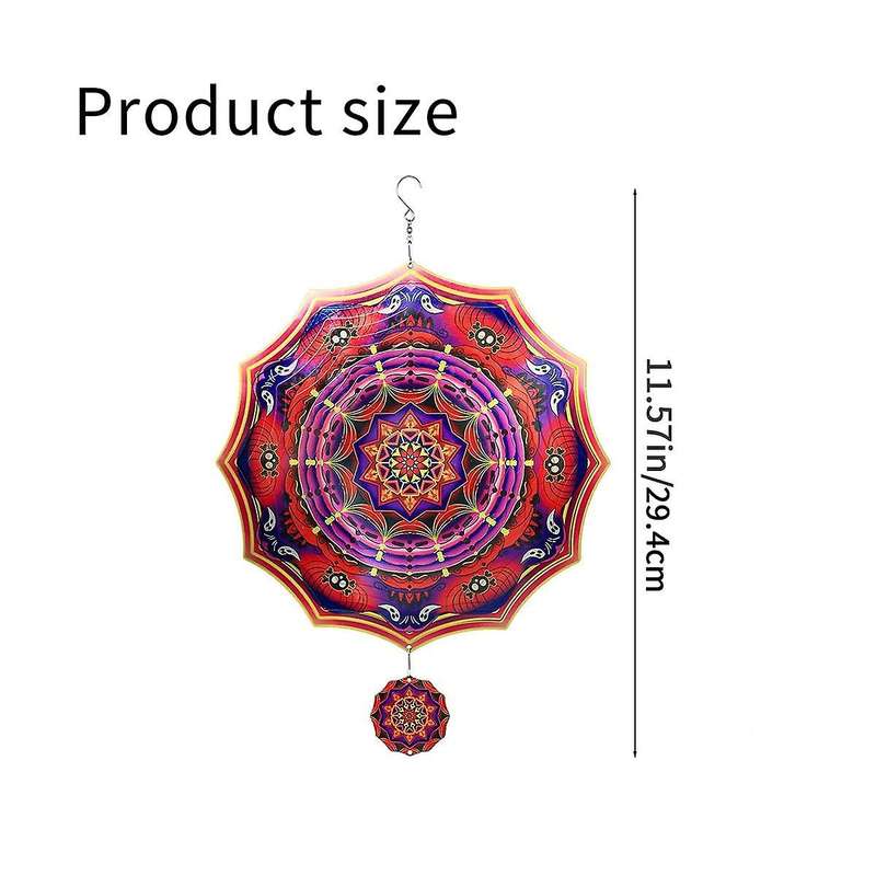 2pcs 3d Wind Spinner Kinetic Metal Art Hanging Wind Spinner Outdoor Decoration Halloween Gift for Ha