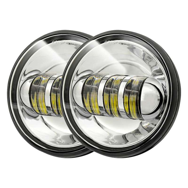 2PCS 4.5inch 1/2 Inch 30W Motorcycle White LED 6000K Fog Passing Auxiliary Light for Classic FLHR Ro