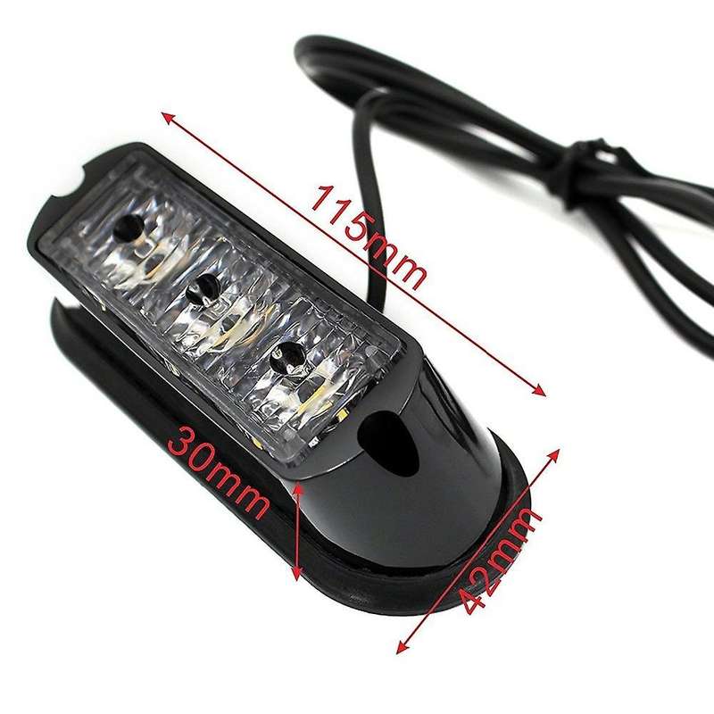 2Pcs 3-Led Strobe Light Yellow Waterproof Emergency Flash Turn Signal Side Warning Light for Suv Pic
