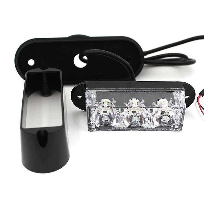 2Pcs 3-Led Strobe Light Yellow Waterproof Emergency Flash Turn Signal Side Warning Light for Suv Pic