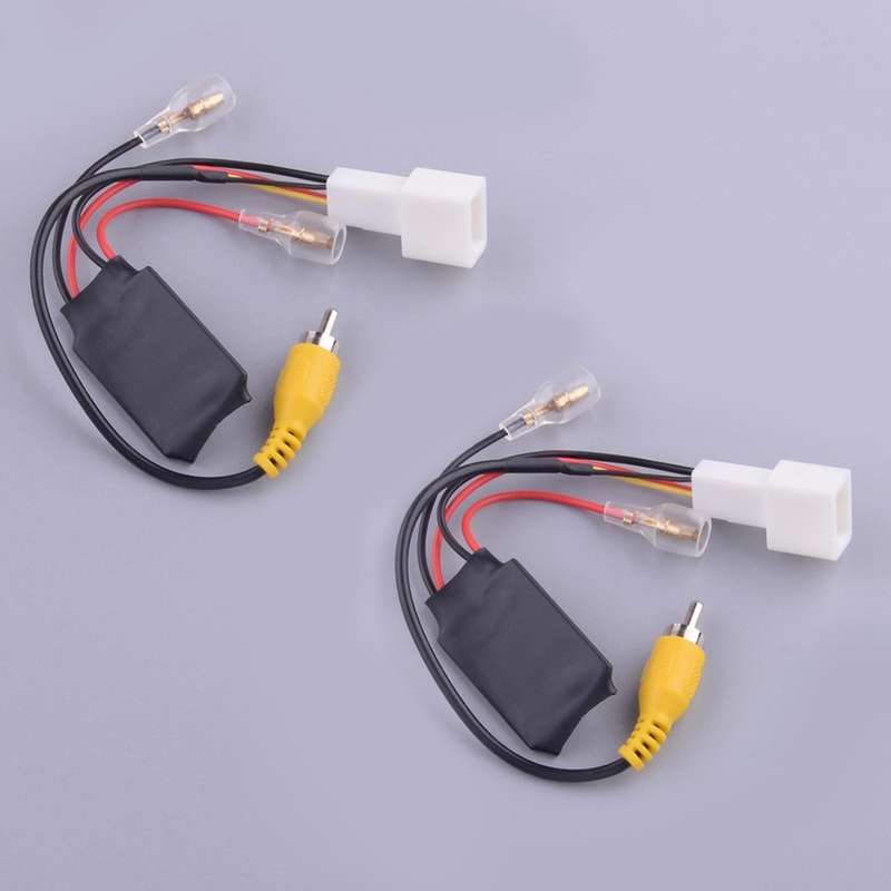 2Pcs 4 Pin Car Reverse Camera Cable Adapter Retention Wiring Harness Cable Plug Reversing Connector