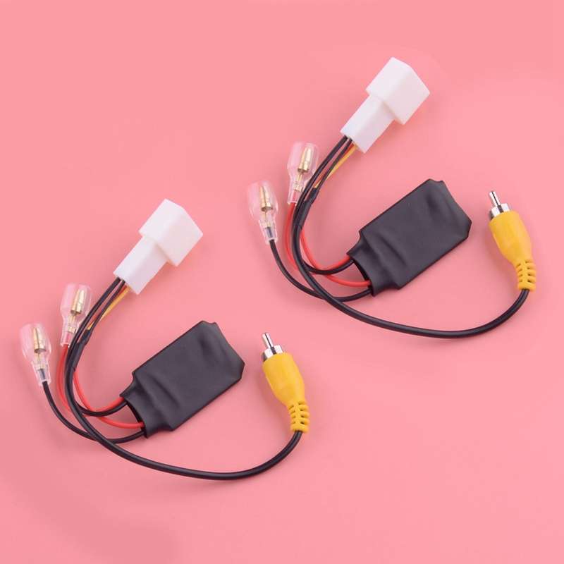 2Pcs 4 Pin Car Reverse Camera Cable Adapter Retention Wiring Harness Cable Plug Reversing Connector