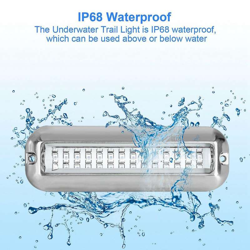2PCS 42 LED Underwater Fishing Light 12V Boat Transom Night Light Water Landscape Lighting for Marin