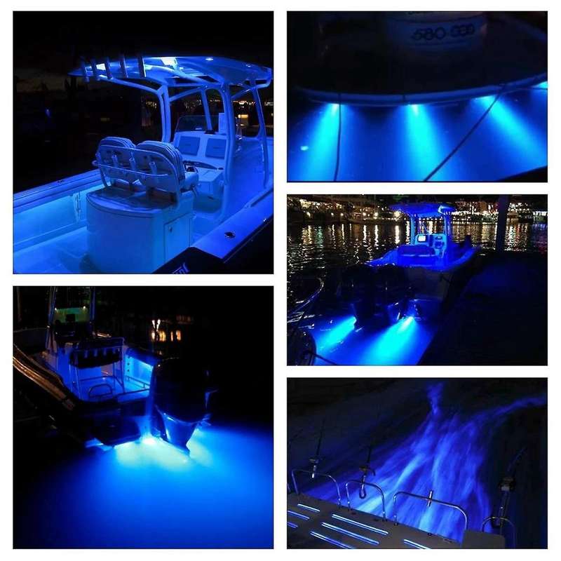 2PCS 42 LED Underwater Fishing Light 12V Boat Transom Night Light Water Landscape Lighting for Marin