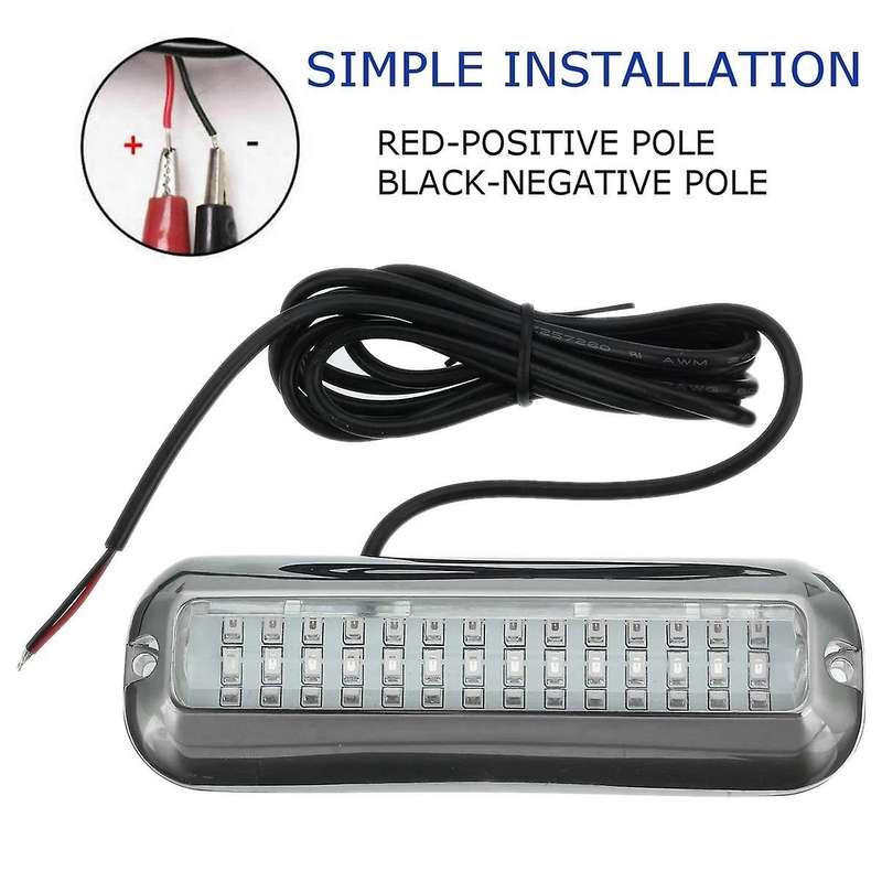 2PCS 42 LED Underwater Fishing Light 12V Boat Transom Night Light Water Landscape Lighting for Marin